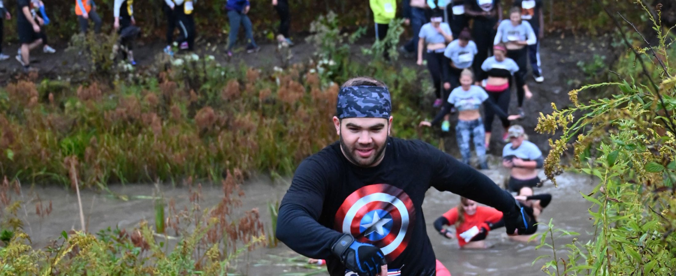 participates from mud run event