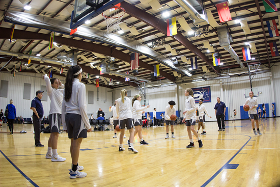 girls playing basketball