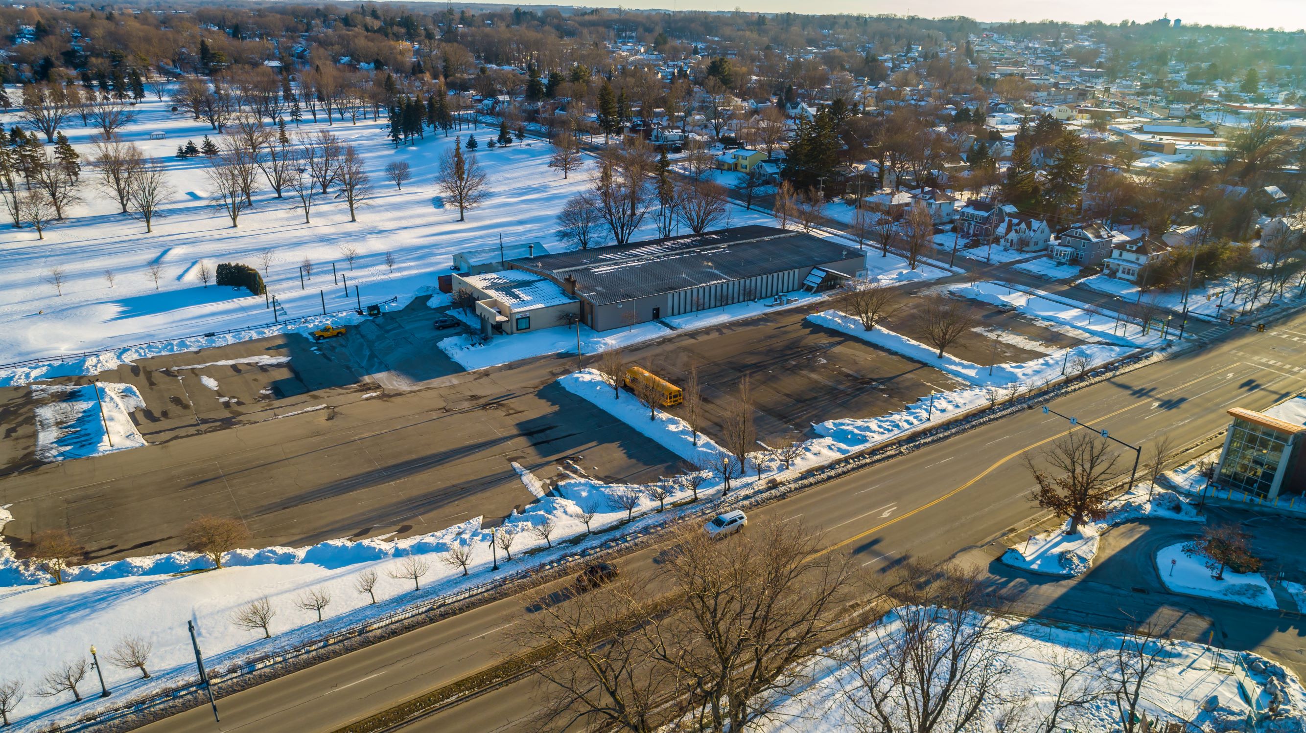 Flo Fabrizio Ice Center aerial view snow